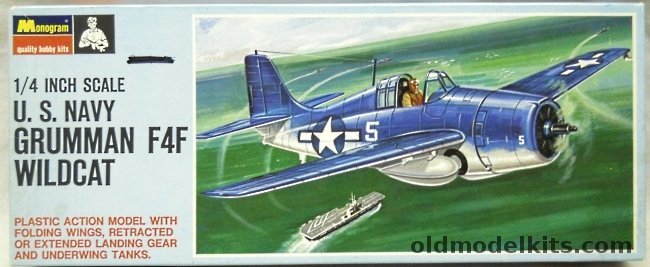Monogram 1/48 Grumman F4F Wildcat Blue Box Issue, PA66-100 plastic model kit